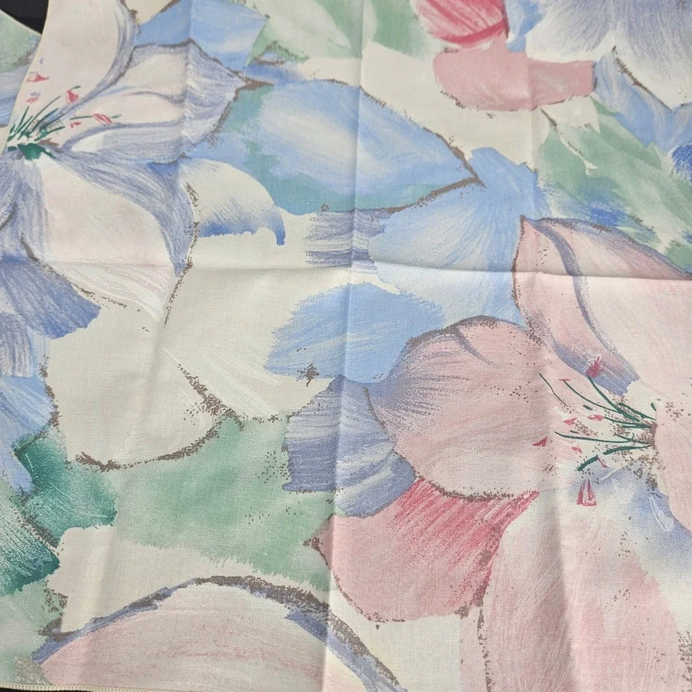 Vintage Floral Cloth Napkins‎ Set of 2 Pastel Pink Blue Green Watercolor 16x16